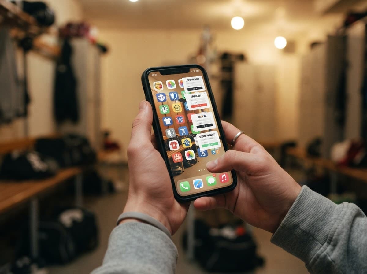 A phone screen crowded with separate team apps and logins