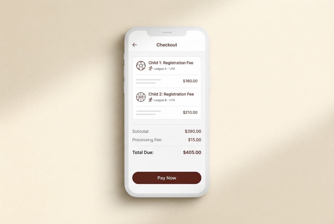 EDGE family checkout with two children registered in one payment