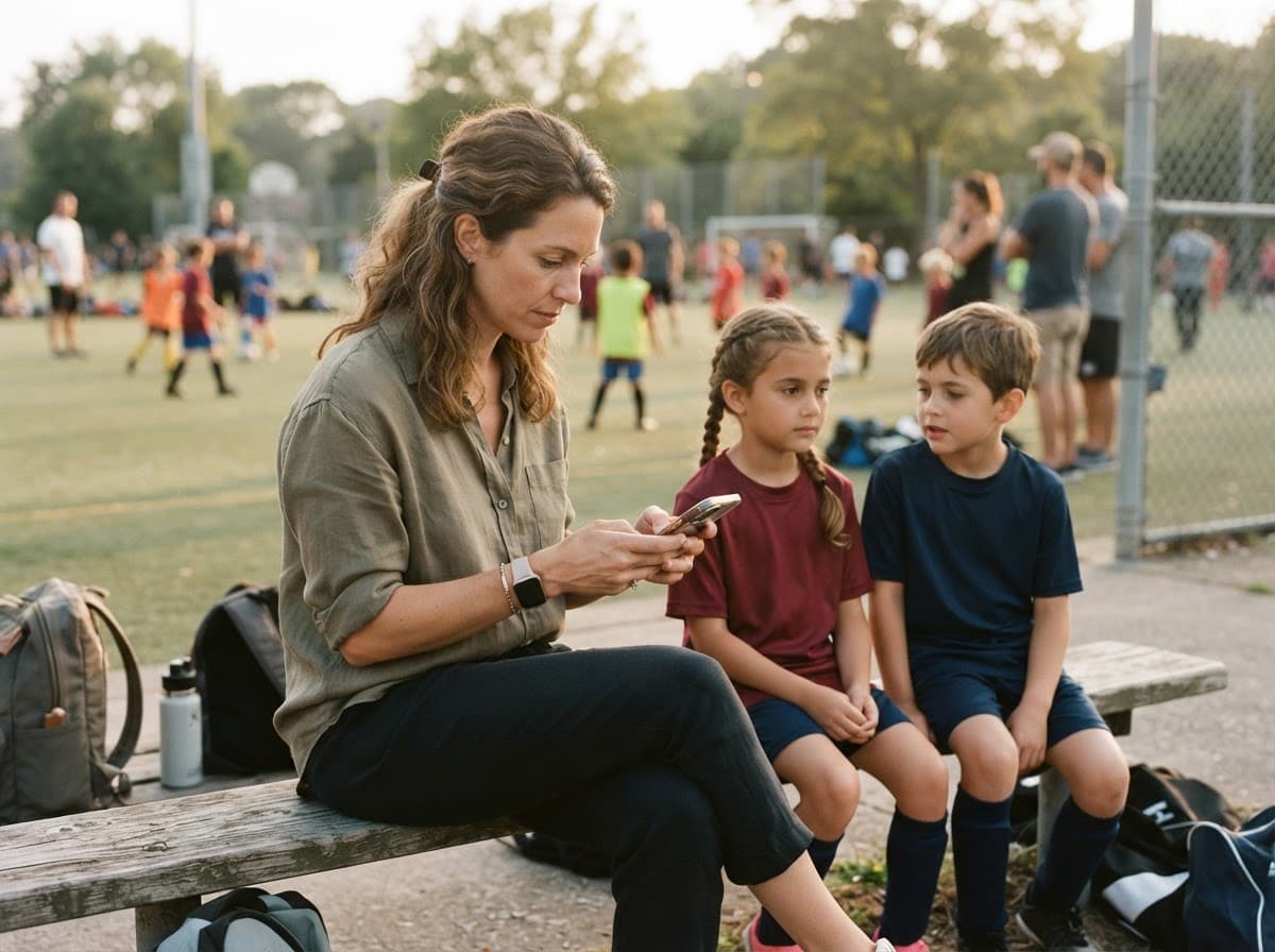 A parent registering two children for the season on a phone